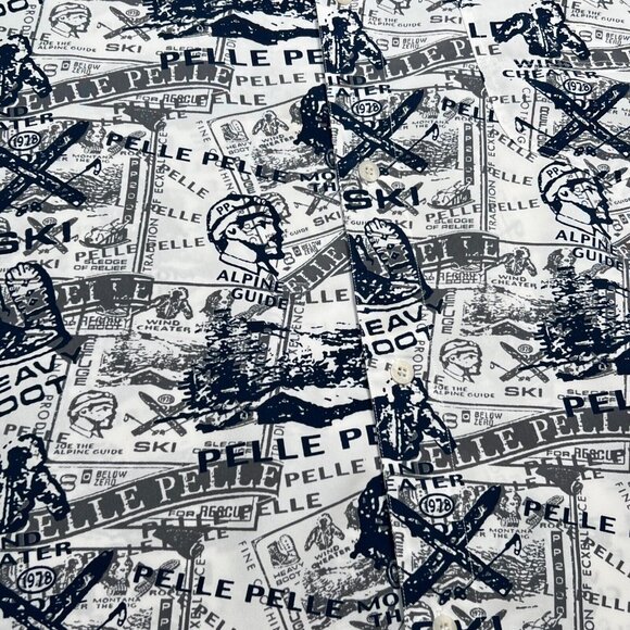 Pelle Pelle Marc Buchanan Shirt XXL AOP Mountain Ski Theme Long Sleeve Blue - Picture 9 of 13